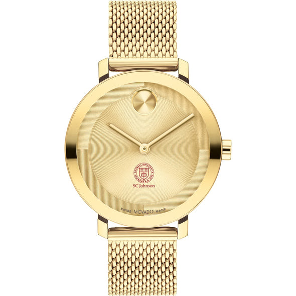 Cornell SC Johnson College of Business Women&#39;s Movado Bold Gold with Mesh Bracelet Shot #2