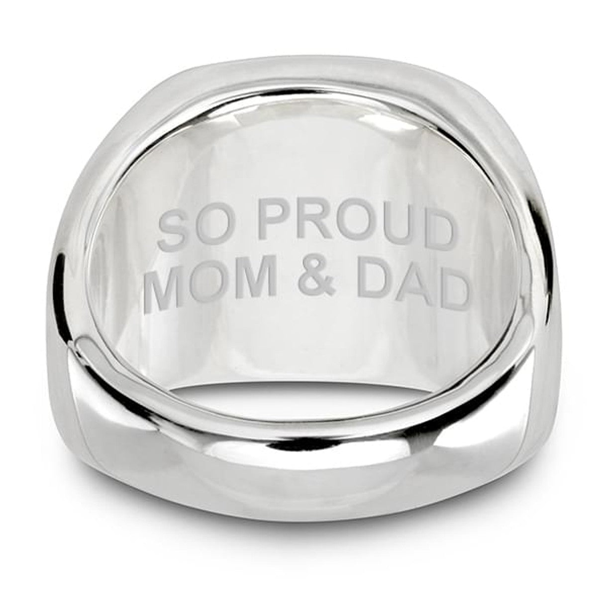 Cornell Sterling Silver Round Signet Ring - Graduation Gift