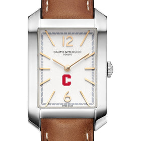 Cornell Women's Baume et Mercier 35X22mm Hampton Watch with Silver Dial & Tan Leather Strap Shot #1