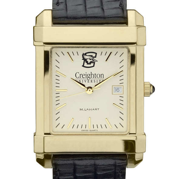 Creighton Men&#39;s Gold Quad with Leather Strap Shot #1