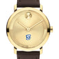 Creighton University Men's Movado BOLD Gold with Chocolate Leather Strap Shot #1