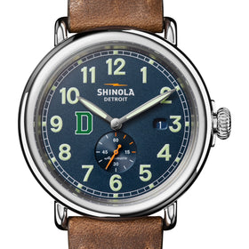 Dartmouth College Shinola Watch, The Runwell Automatic 45 mm Blue Dial and British Tan Strap at M.LaHart &amp; Co. Shot #1