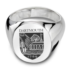 Dartmouth Sterling Silver Oval Signet Ring Shot #1