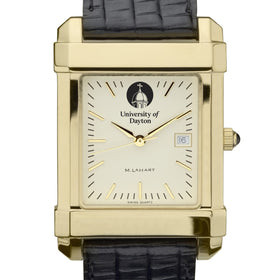Dayton Men's Gold Quad with Leather Strap Shot #1