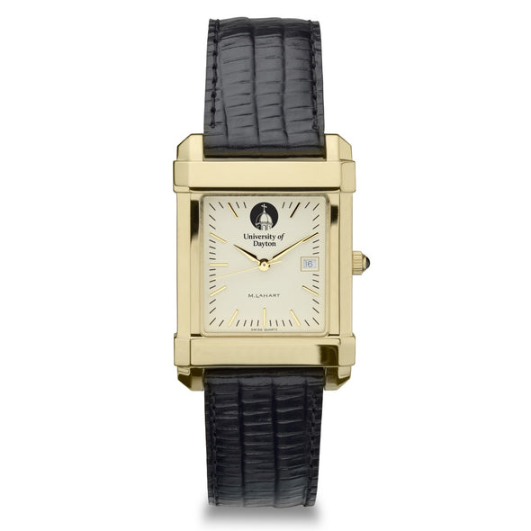 Dayton Men's Gold Quad with Leather Strap Shot #2
