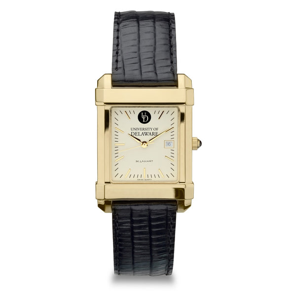 Delaware Men's Gold Quad with Leather Strap Shot #2
