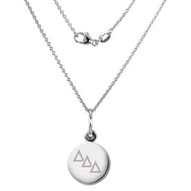 Delta Delta Delta Sterling Silver Necklace with Silver Charm Shot #1