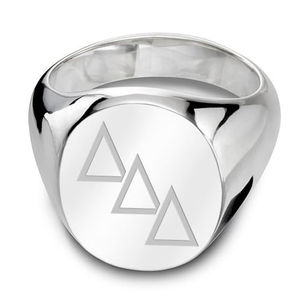 Delta Delta Delta Sterling Silver Oval Signet Ring Shot #2