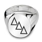 Delta Delta Delta Sterling Silver Oval Signet Ring Shot #1
