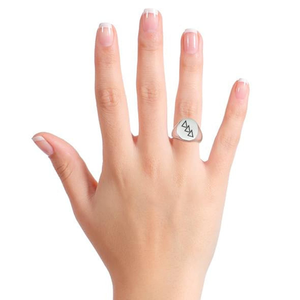 Delta Delta Delta Sterling Silver Oval Signet Ring Shot #7