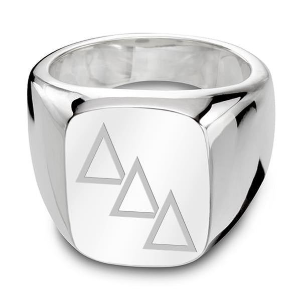 Delta Delta Delta Sterling Silver Rectangular Cushion Ring Shot #2