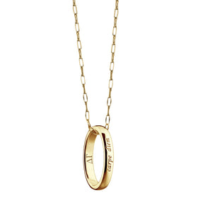 Delta Gamma Monica Rich Kosann "Carpe Diem" Poesy Ring Necklace in Gold Shot #1