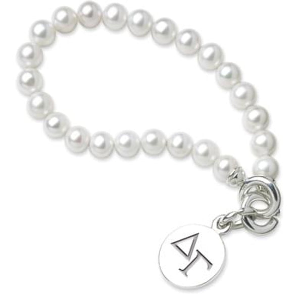 Delta Gamma Pearl Bracelet with Sterling Silver Charm Shot #1