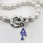 Delta Gamma Pearl Necklace with Greek Letter Charm Shot #2