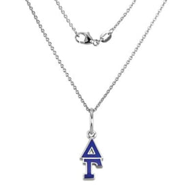 Delta Gamma Sterling Silver Necklace with Greek Letter Charm Shot #1
