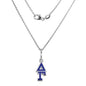 Delta Gamma Sterling Silver Necklace with Greek Letter Charm Shot #1
