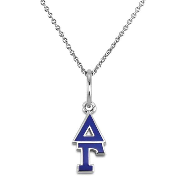 Delta Gamma Sterling Silver Necklace with Greek Letter Charm Shot #2