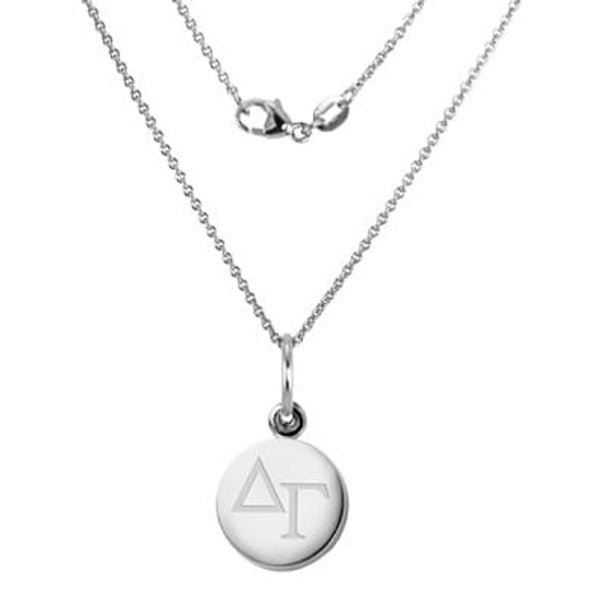 Delta Gamma Sterling Silver Necklace with Silver Charm Shot #1