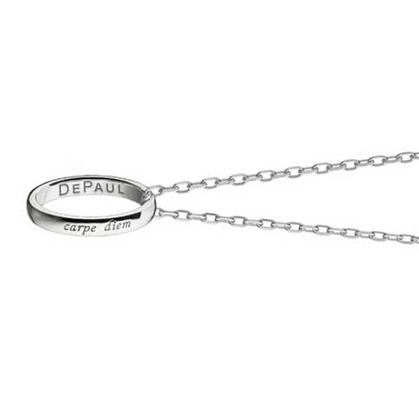 DePaul Monica Rich Kosann "Carpe Diem" Poesy Ring Necklace in Silver Shot #3
