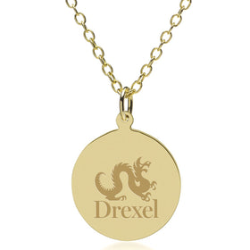 Drexel 14K Gold Pendant & Chain Shot #1
