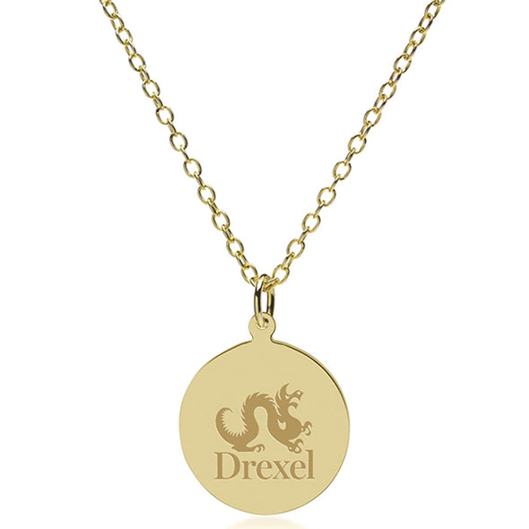 Drexel 18K Gold Pendant & Chain Shot #2