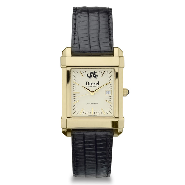 Drexel Men's Gold Quad with Leather Strap Shot #2