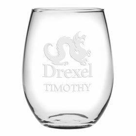 Drexel Stemless Wine Glasses Made in the USA - Set of 2 Shot #1
