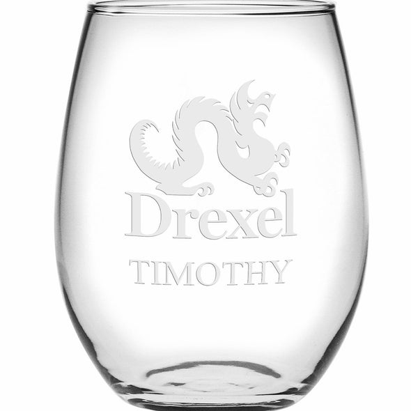 Drexel Stemless Wine Glasses Made in the USA - Set of 4 Shot #2