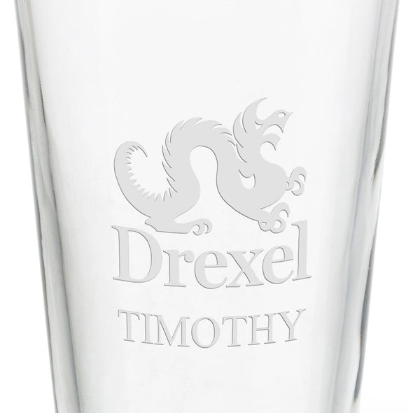 Drexel University 16 oz Pint Glass- Set of 2 Shot #3