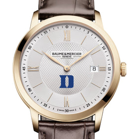 Duke Men's Baume et Mercier 40mm Gold PVD Classima Watch with Silver Dial & Dark Brown Leather Strap Shot #1