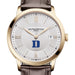 Duke Men's Baume et Mercier 40mm Gold PVD Classima Watch with Silver Dial & Dark Brown Leather Strap