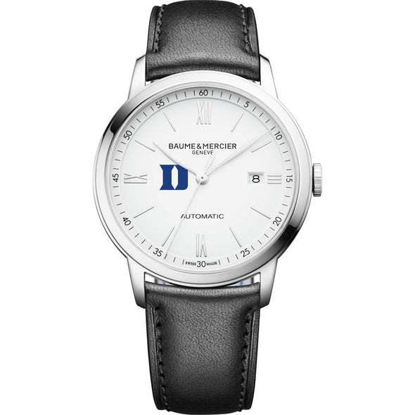Duke Men's Baume et Mercier 42mm Classima Automatic Watch with White Dial & Black Leather Strap Shot #2