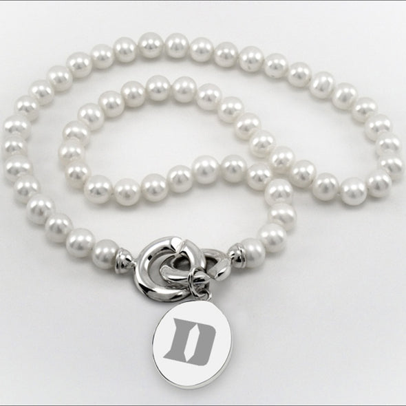 Duke Pearl Necklace with Sterling Silver Charm Shot #1