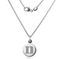 Duke University Necklace with Charm in Sterling Silver Shot #2