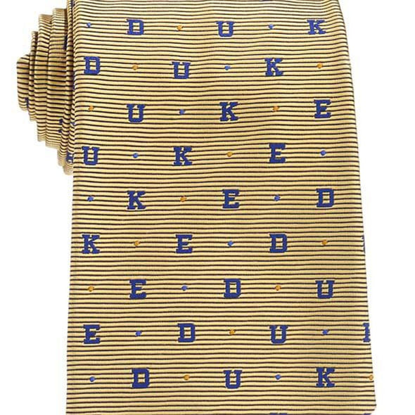 Duke University XL D-U-K-E Tie in Gold Shot #2