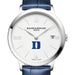Duke Women's Baume et Mercier 36.5mm Classima Watch with White Dial & Blue Leather Strap