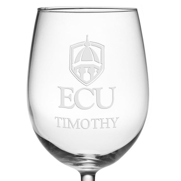 East Carolina University Red Wine Glasses - Set of 2 - Made in the USA Shot #3