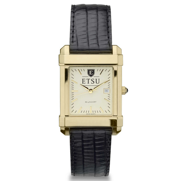 East Tennessee State Men&#39;s Gold Quad with Leather Strap Shot #2