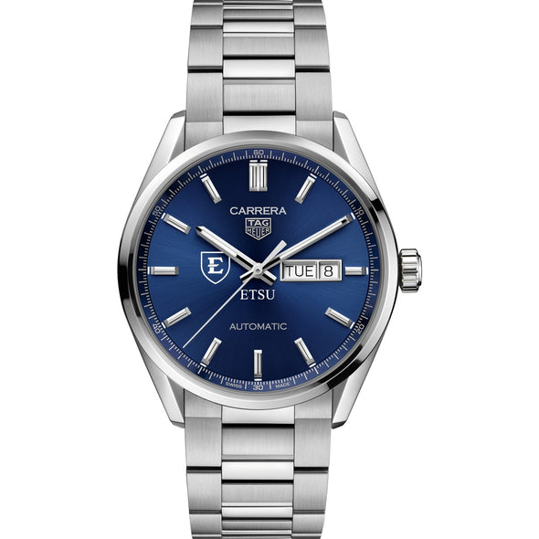 East Tennessee State Men&#39;s TAG Heuer Carrera with Blue Dial &amp; Day-Date Window Shot #2