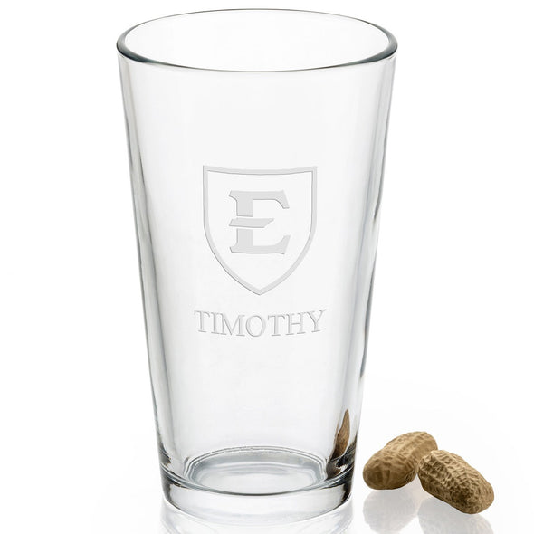 East Tennessee State University 16 oz Pint Glass- Set of 2 Shot #2