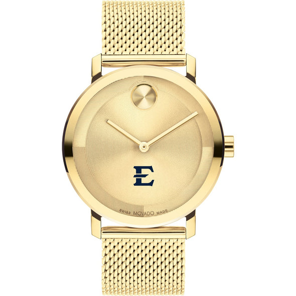 East Tennessee State University Men&#39;s Movado BOLD Gold with Mesh Bracelet Shot #2