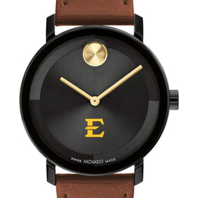 East Tennessee State University Men&#39;s Movado BOLD with Cognac Leather Strap Shot #1