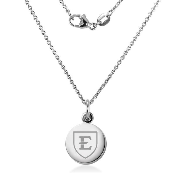 East Tennessee State University Necklace with Charm in Sterling Silver Shot #2
