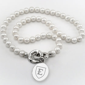 East Tennessee State University Pearl Necklace with Sterling Silver Charm Shot #1