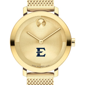 East Tennessee State University Women&#39;s Movado Bold Gold with Mesh Bracelet Shot #1