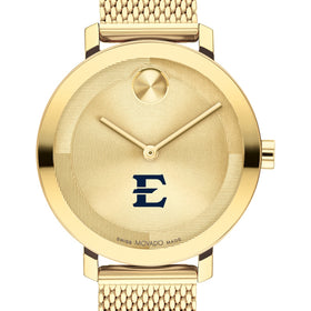 East Tennessee State University Women's Movado Bold Gold with Mesh Bracelet Shot #1