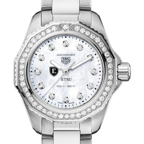 East Tennessee State Women&#39;s TAG Heuer Steel Aquaracer with Diamond Dial &amp; Bezel Shot #1