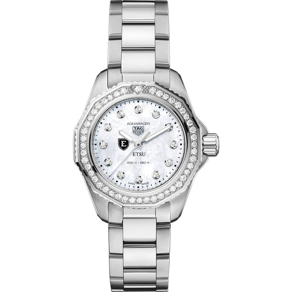 East Tennessee State Women&#39;s TAG Heuer Steel Aquaracer with Diamond Dial &amp; Bezel Shot #2