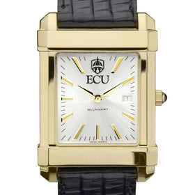 ECU Men's Gold Watch with 2-Tone Dial & Leather Strap at M.LaHart & Co. Shot #1