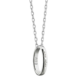 ECU Monica Rich Kosann "Carpe Diem" Poesy Ring Necklace in Silver Shot #1